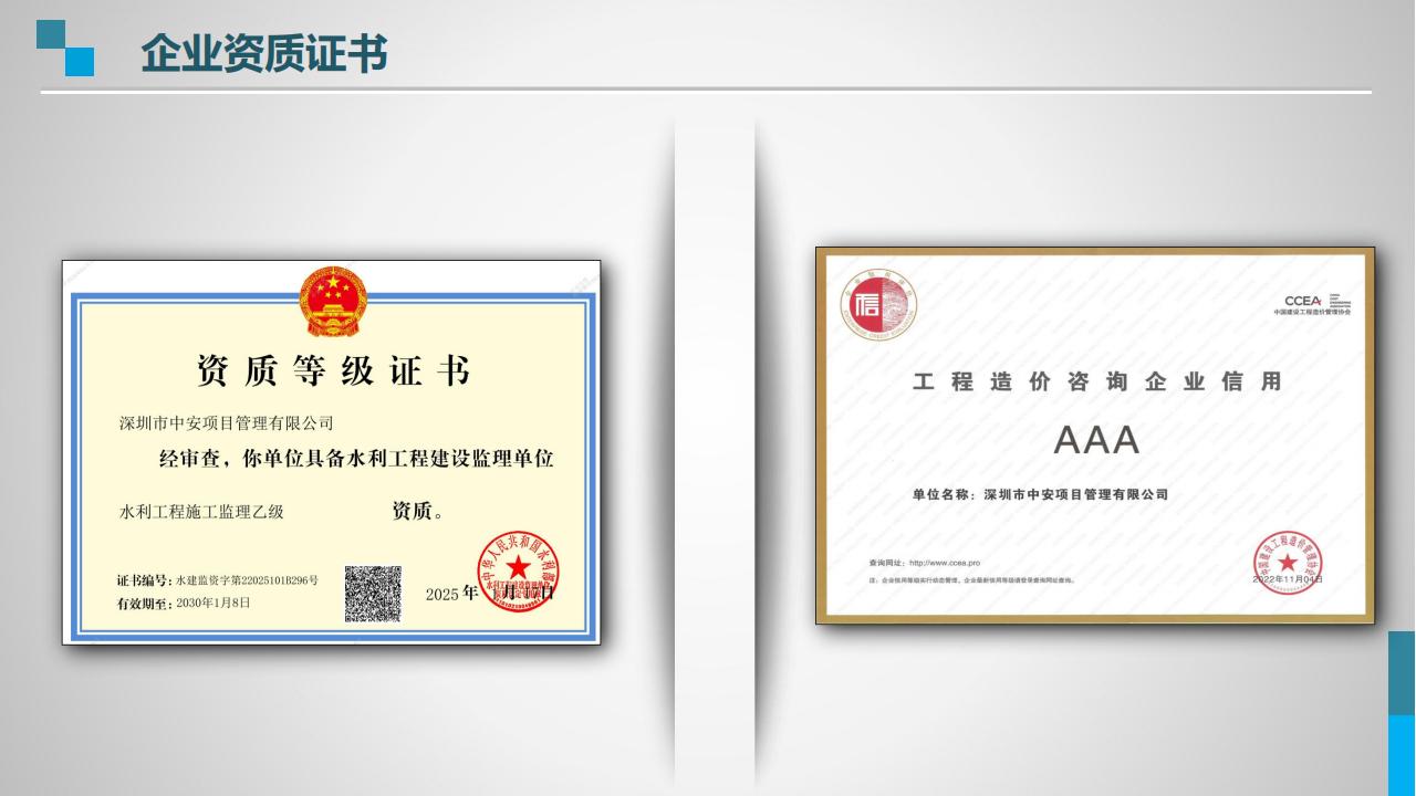 深圳市中安项目管理有限公司公司荣誉证书图片