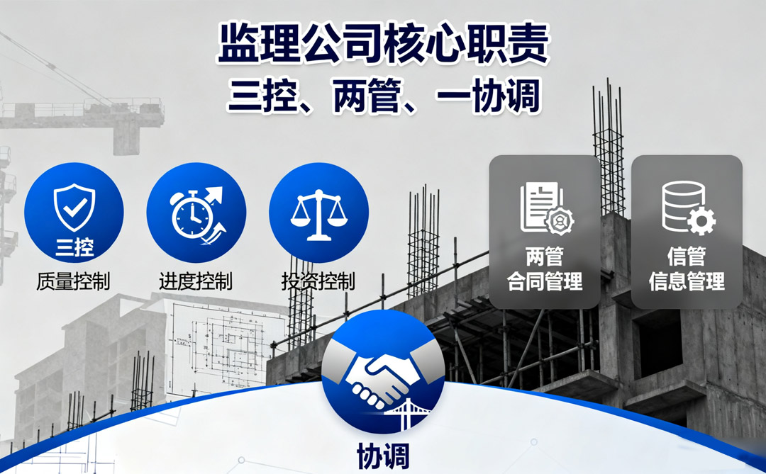 监理公司核心职责:“三控、两管、一协调”