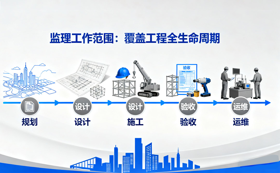 监理工作范围:覆盖工程全生命周期