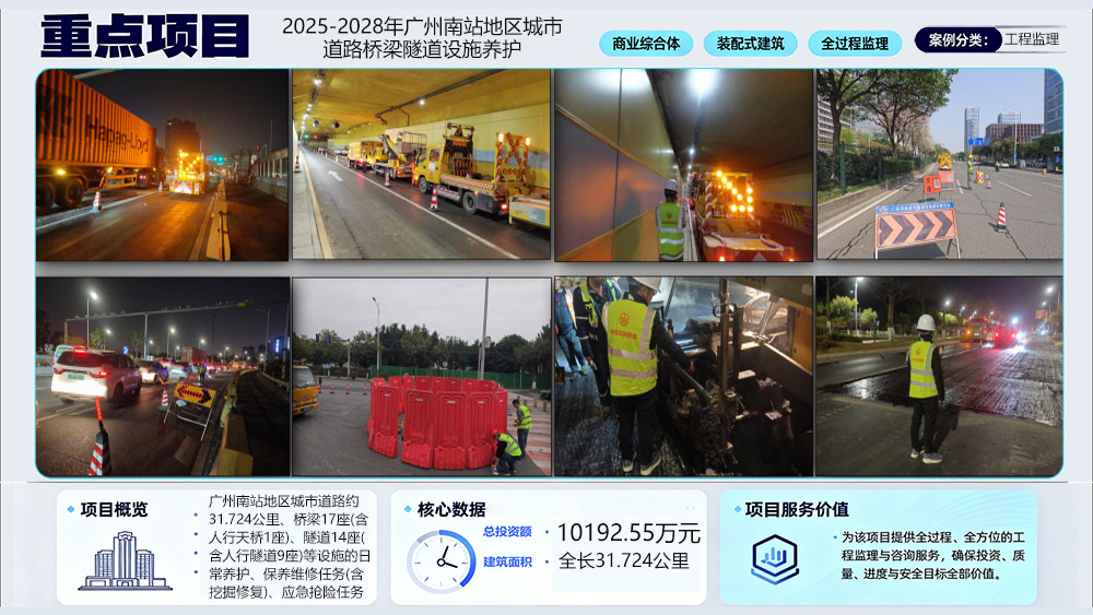 2025-2028年广州南站地区城市道路桥梁隧道设施养护监理服务